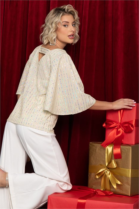 Блуза праздничная Ты ослепляешь! (золото) Б14700-7М Б14700-7М