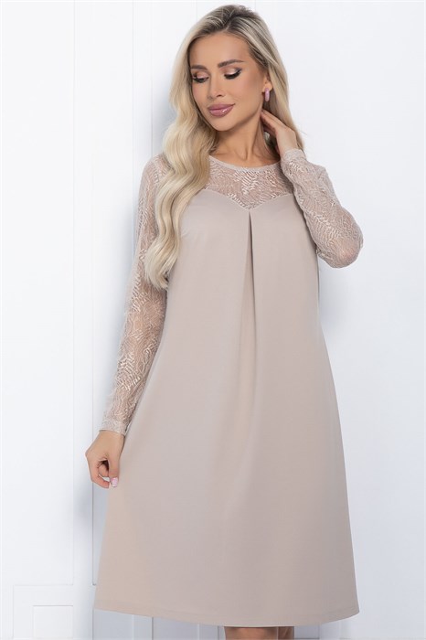 Платье Кружевная нежность (бежевое) П11397 П11397