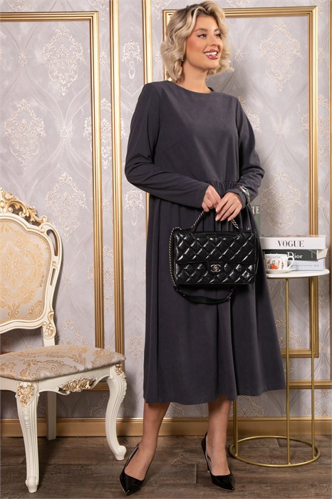 Платье из вельвета Андреа (графит) П14801-25М П14801-25М
