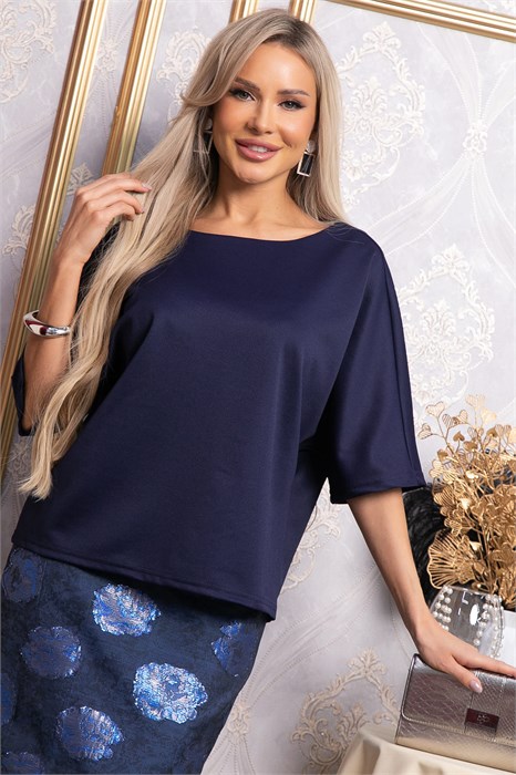 Блуза Стильный замысел (синяя) Б14842-10М Б14842-10М