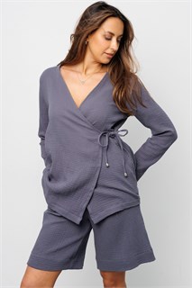 Костюм летний с шортами на запах 407GRY 54997