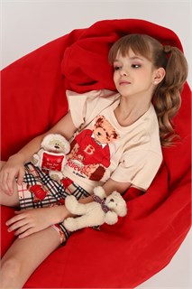 Пижама для девочки Медведь-клетка ПД-019-075 52788