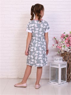 Платье Белогривые лошадки кор.рукав 25385
