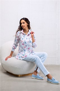 Блузка с длинным рукавом и баской 320WHT 51738