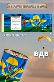 Носки мужские в банке №GL1721 "ВДВ - Никто кроме нас" 53918
