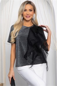 {{photo.Alt || photo.Description || 'Блуза праздничная трикотажная Риана (серая) Б14617-5М'}}