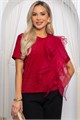 Блуза праздничная трикотажная Риана (красная) Б14618-5М Б14618-5М - фото 446429