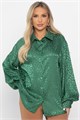Рубашка атласная Все мысли о тебе (зеленая) Б14504-7М Б14504-7М