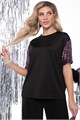 Блуза "Богема" (блэк/лилас) Б8026 Б8026 - фото 448526