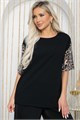 Блуза Богема (черная/лео) Б12203-41 Б12203-41 - фото 448716