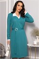 Платье с воротничком Деловой стиль (бирюзовое) П14558-12М П14558-12М