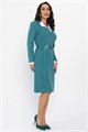 Платье с воротничком Деловой стиль (бирюзовое) П14558-12М П14558-12М