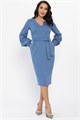 Платье с поясом Безупречный силуэт (синее) П14512-10М П14512-10М