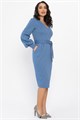 Платье с поясом Безупречный силуэт (синее) П14512-10М П14512-10М