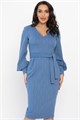 Платье с поясом Безупречный силуэт (синее) П14512-10М П14512-10М
