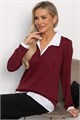 Пуловер На высоте (вишневый) Б14324-12М Б14324-12М - фото 450255