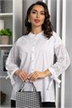 Блуза с завязками Ажур (белая) Б14386-10М Б14386-10М