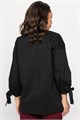 Блуза с завязками Ажур (черная) Б14387-10М Б14387-10М