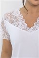 Блуза с кружевом Инь-Янь (белая) Б14256-18М Б14256-18М